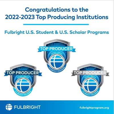 graphic of 2022-2023 Fulbright Top Producing Institutions