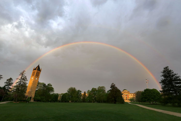 Full rainbow on central campus